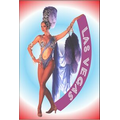 Vegas Showgirl in Purple Photo Hand Mirror (2" x 3")